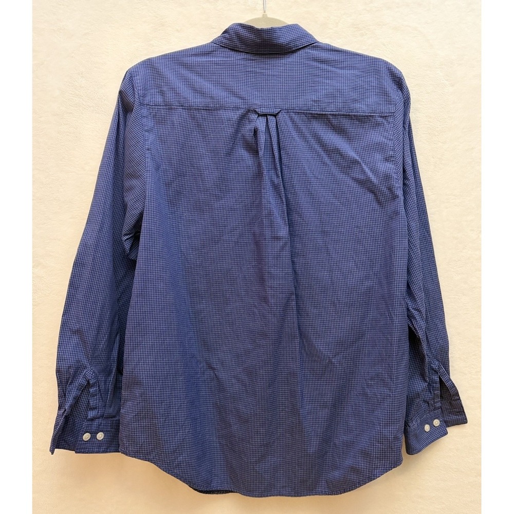 Vintage LL Bean Womens 12 Blue Checked Button Down Shirt Cotton Blend Cottage - Picture 8 of 8